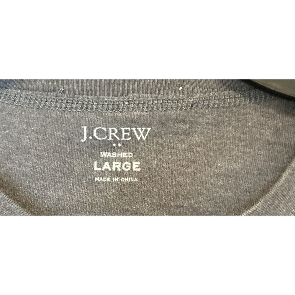 J.CREW Washed Henley Cotton Gray Long Sleeve Shirt Size Large - Picture 3 of 5
